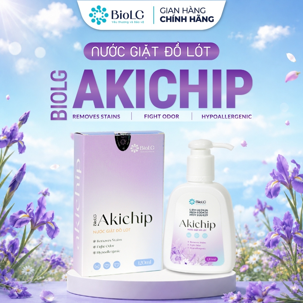 Nước Giặt Đồ Lót Akichip Giúp Khử Mùi Dịu Nhẹ, An Toàn Cho Da Nhạy Cảm 120ml