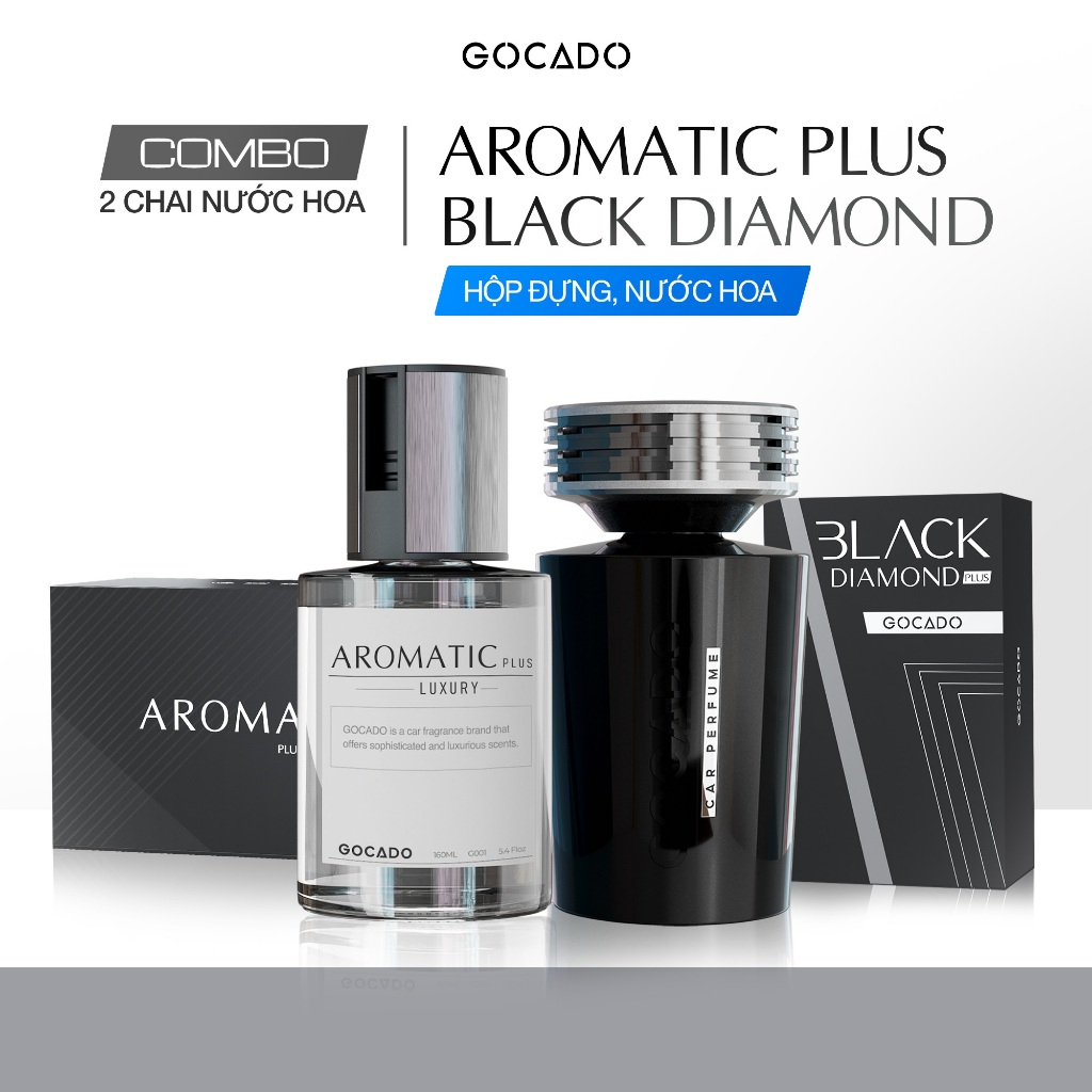 Combo Nước Hoa Ô Tô Cao Cấp GOCADO Aromatic + Black Diamond Hương Thơm Ngọt Trầm Khửi Mùi Hôi Xe Hiệ
