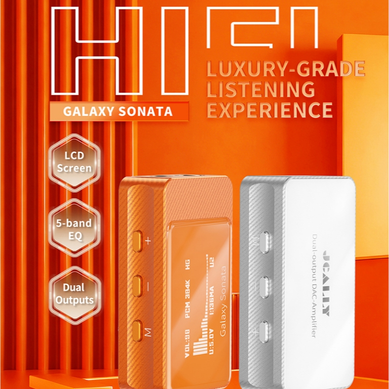 Jcally GALAXY SONATA Soundcard DAC Headphone Amp màu Silver