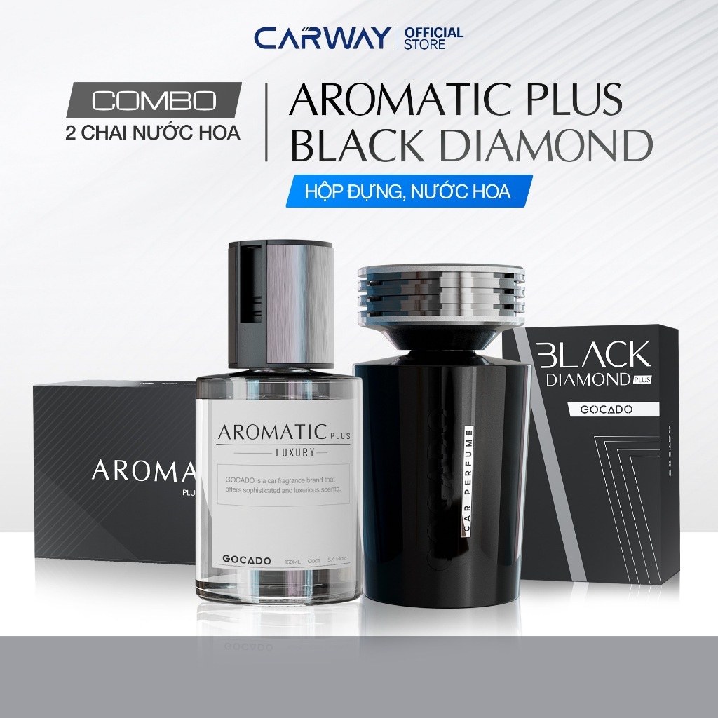 Combo Nước Hoa Ô Tô Cao Cấp AROMATIC và BLACK DIAMOND GOCADO Tặng Bảng Túi