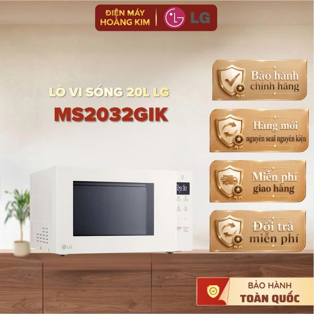 Lò Vi Sóng LG 20L NeoChef™ MS2032GIK - Điều Khiển Cảm Ứng Chính Hãng