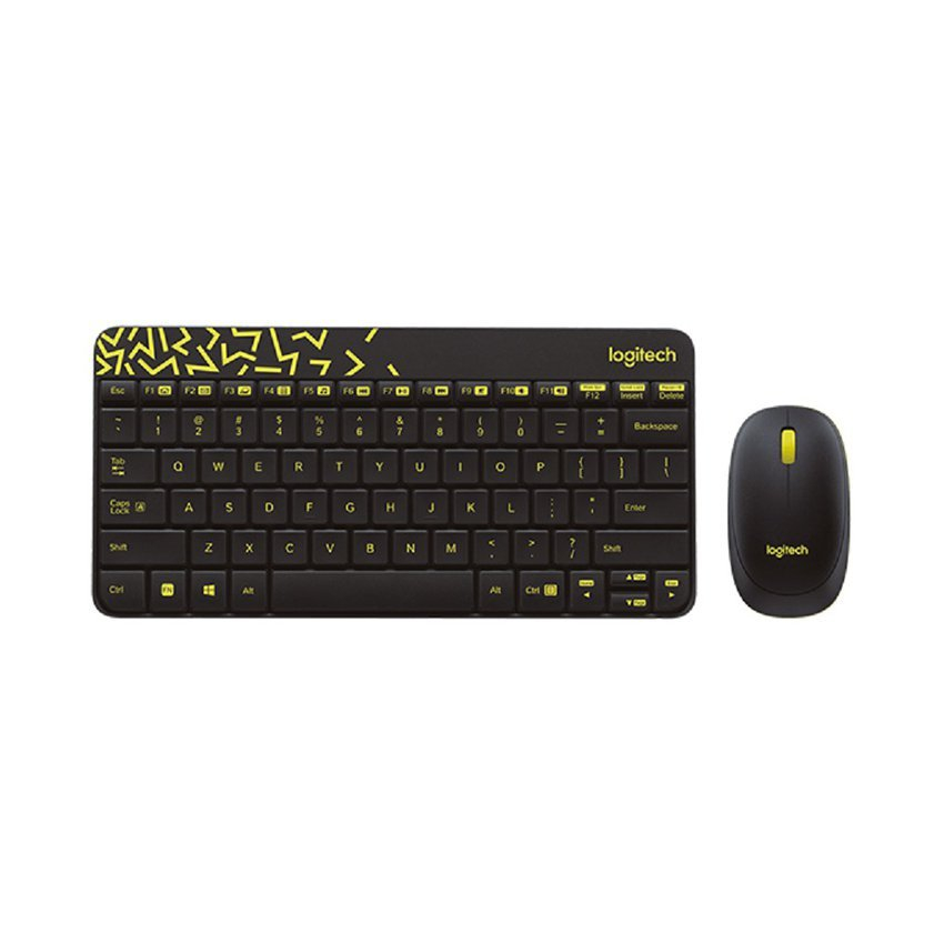 Bộ Bàn phím chuột không dây Logitech MK240 Nano Black Chartreuse