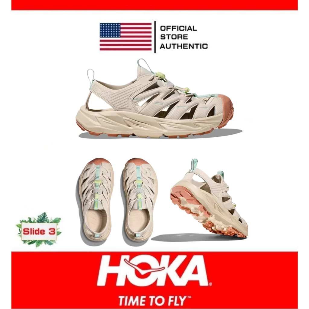 100% Genuine HOKA HOPARA Oak White 1123112-OKT Unisex Beach Sports Sandals