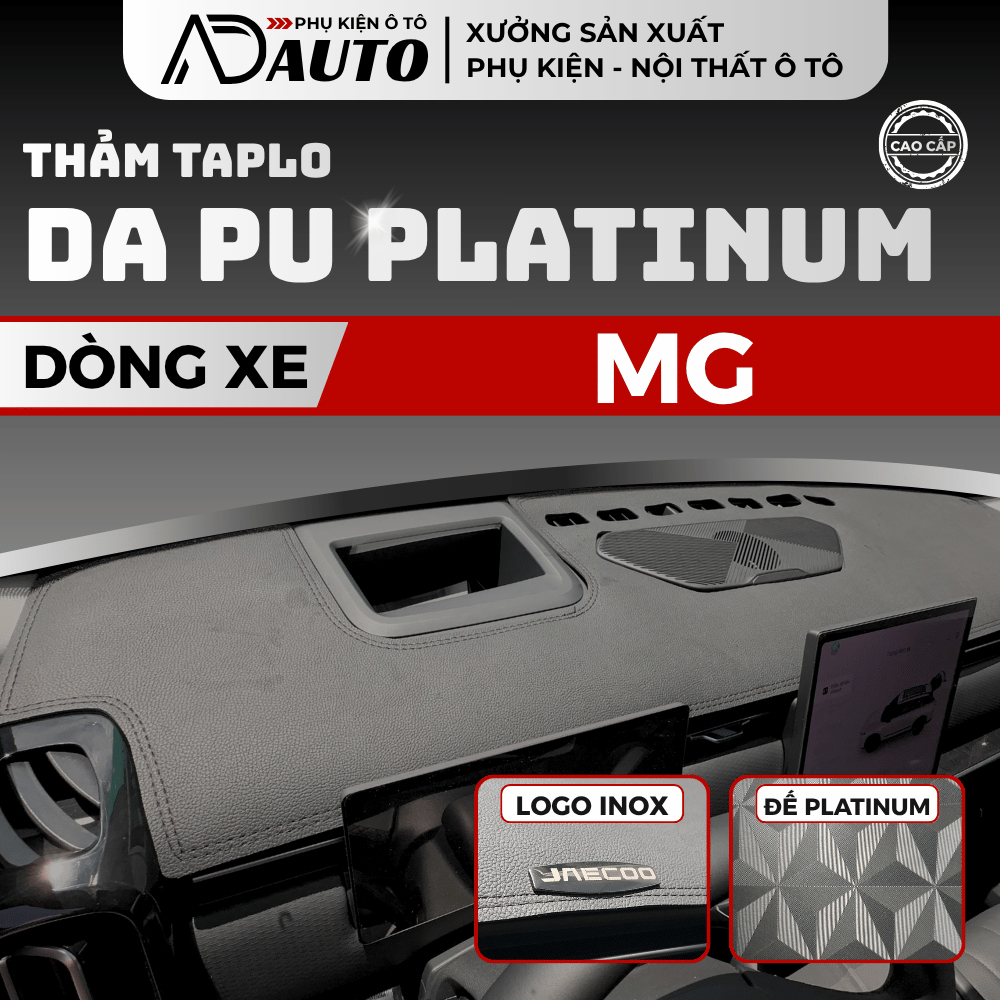 Thảm Taplo Da PU Platinum MG5, MG ZS. MG HS, MG RX5, MG G50, MG7, Thảm Phủ Taplo Chống Nắng, Chống C