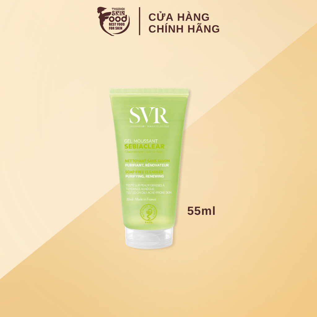 [HB GIFT] Mini SVR Sebiaclear Gel Moussant - gel rửa mặt da dầu tuýp nhỏ 55ml (HÀNG TẶNG KHÔNG BÁN)