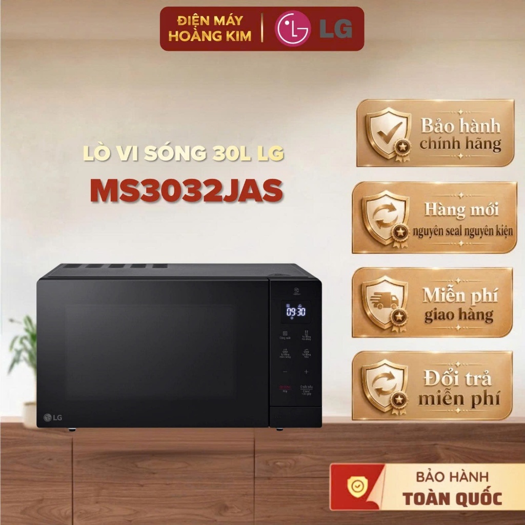 Lò Vi Sóng LG NeoChef Màu Đen 30L MS3032JAS - HÀNG CHÍNH HÃNG - Bảo Hành 12 Tháng