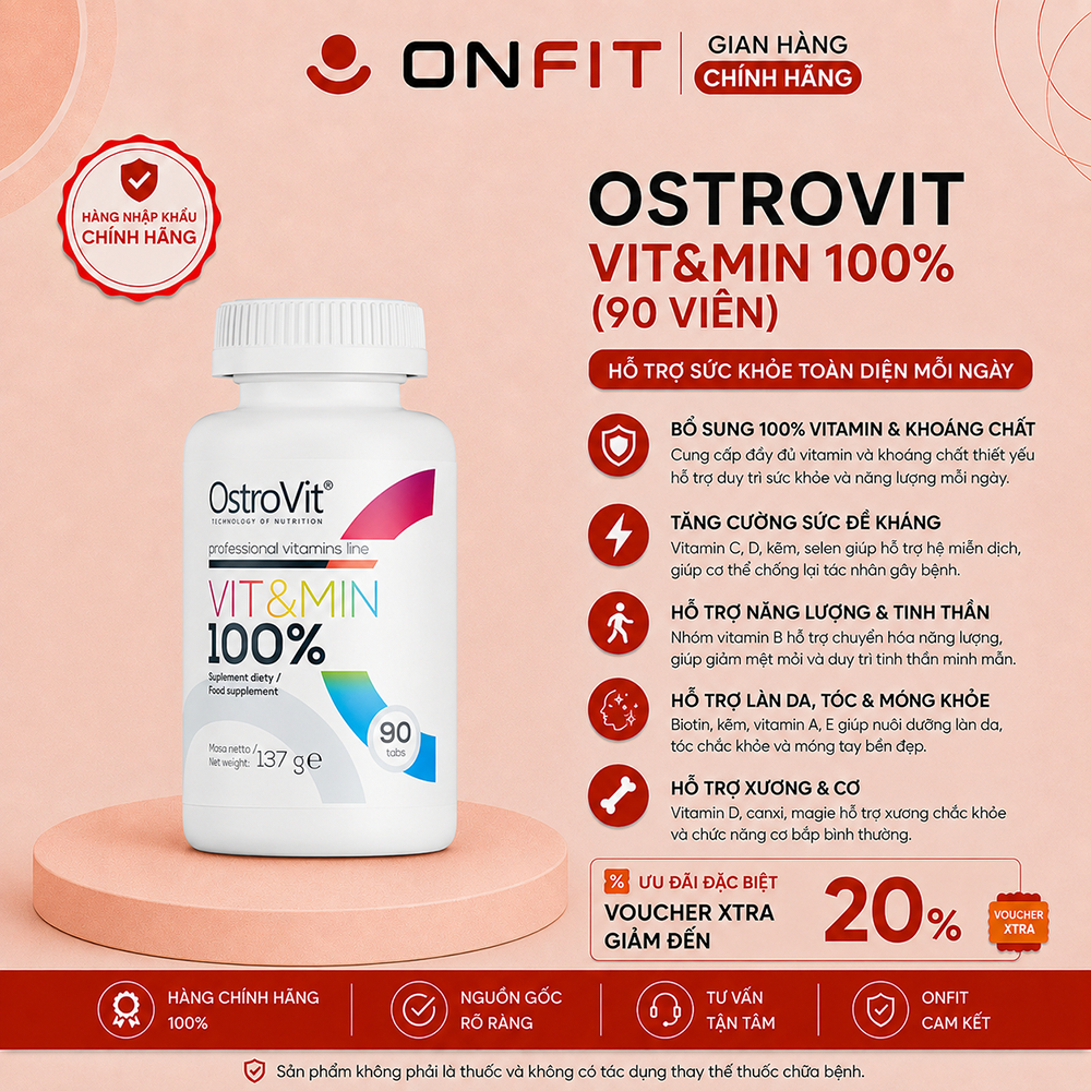 Viên Uống Vitamin Tổng Hợp OstroVit Vit&Min, Bổ Sung Vitamin, Tăng Đề Kháng | ONFIT