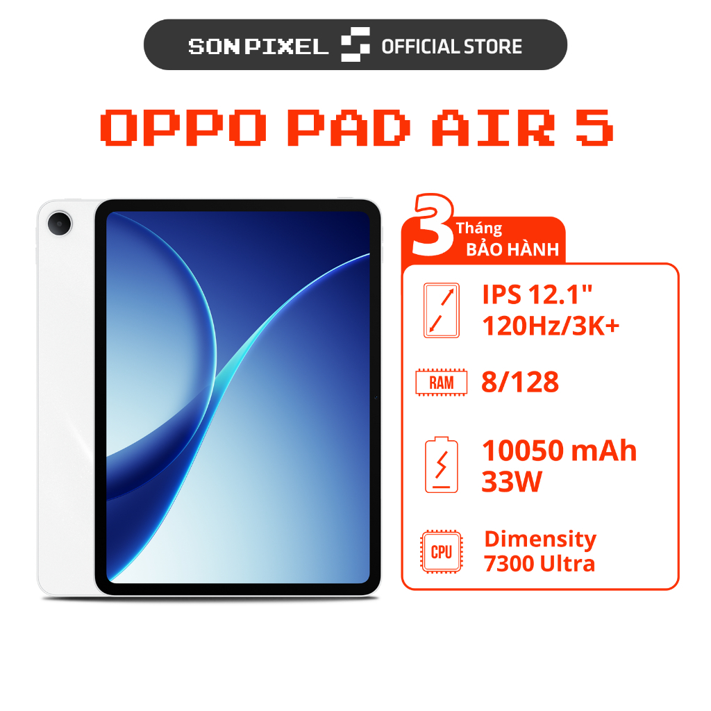 [Máy Cũ] Máy TÍnh Bảng OPPO Pad Air 5, Chip Dimensity 7300 Ultra, Màn Hình 12.1 inch, Pin 10050 mAh.