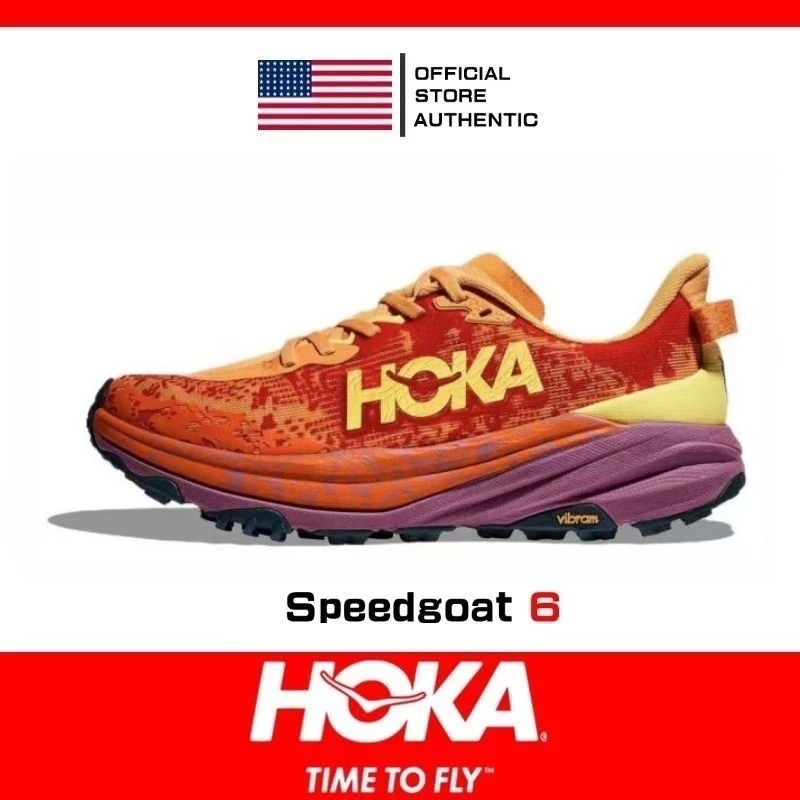 100% Genuine HOKA ONE Speedgoat 6 For Men's Running Shoes Casual Hiking on Shoes