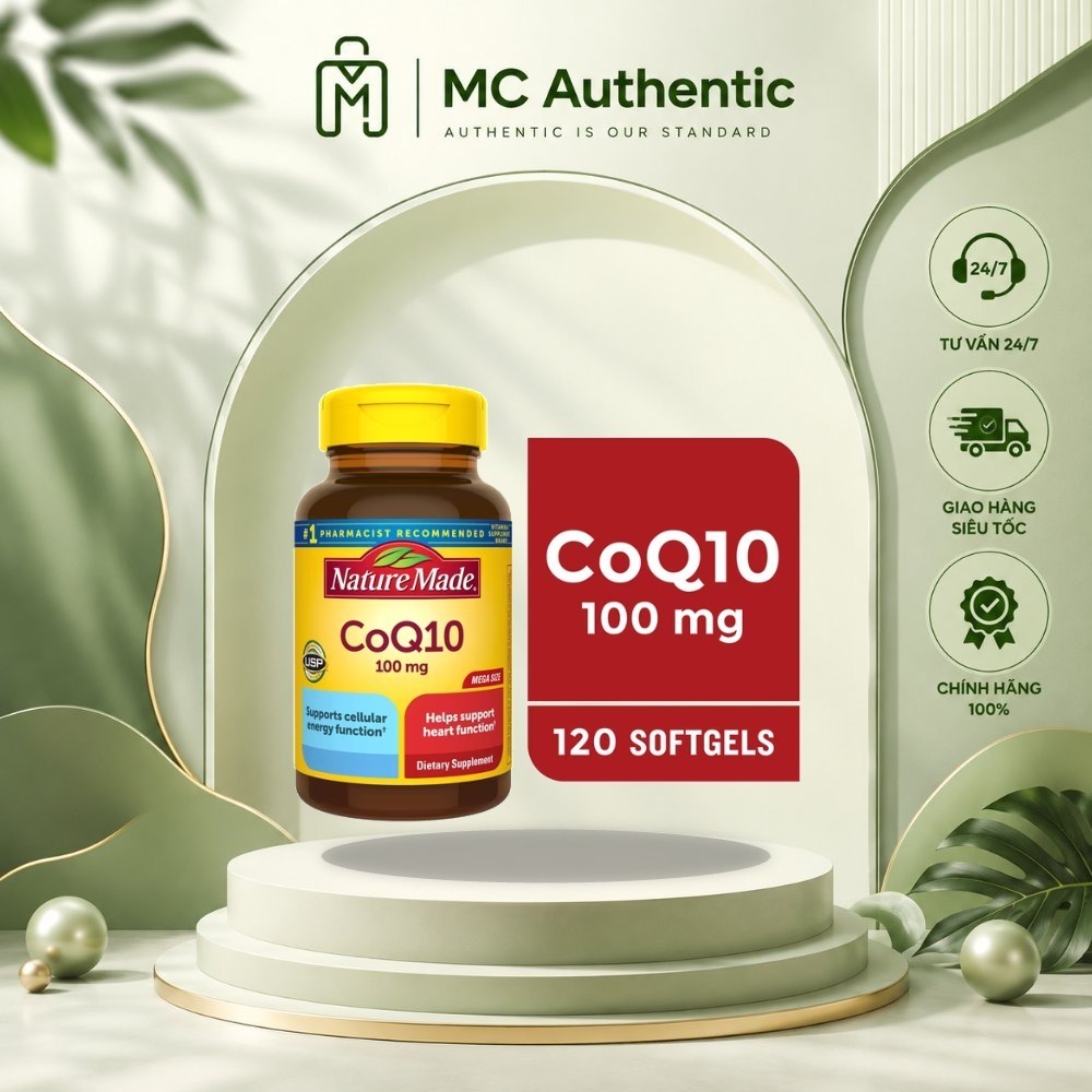 Viên uống Nature Made CoQ10 100mg 120 viên - Chính Hãng Mỹ