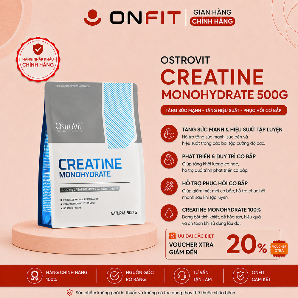 Ostrovit Creatine Monohydrate (300g & 500g) Hỗ Trợ Cải Thiện Hiệu Suất, Sức…