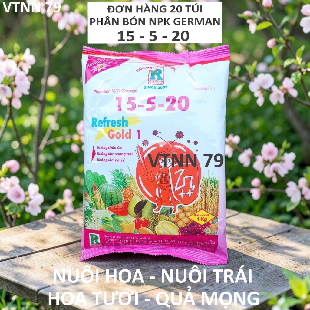 ĐƠN HÀNG 20 TÚI PHÂN BÓN NPK 15 5 20 (TRUNG HIỆP LỢI) NUÔI HOA NUÔI TRÁI