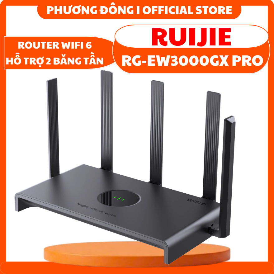 ROUTER WIFI 6 RUIJIE REEYE RG-EW3000GX PRO - TỐC ĐỘ CAO, TÍN HIỆU MẠNH, HỖ TRỢ 2 BĂNG TẦN, TRUY CẬP 