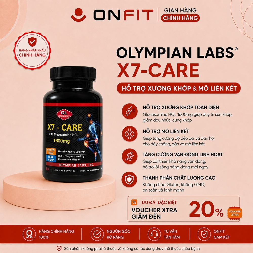 Viên Uống Xương Sụn Khớp Olympian Labs X7 Care (60 Viên) Bổ Sung Collagen, Glucosamine | ONFIT