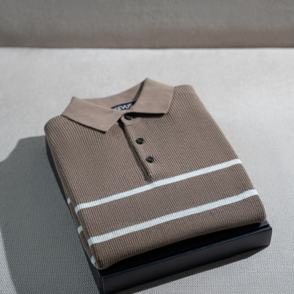 [NEW] Áo Polo nam LEN DỆT KIM cotton Mix Stripes Polo phong cách thanh lịch LEEVUS APL354