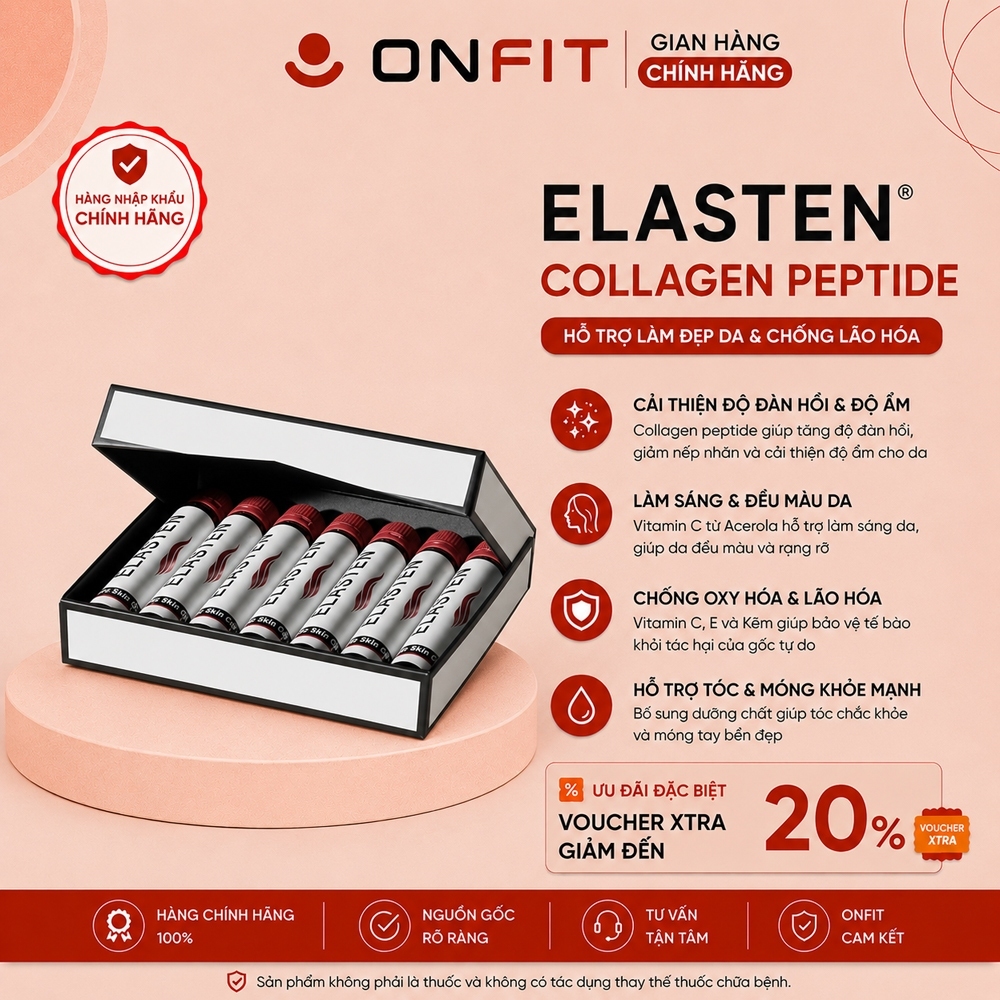 Hộp 7 Ống Collagen Đức Elasten, Hỗ Trợ Da, Móng, Tóc, Chống Lão Hóa, Dễ Hấp Thu - ONFIT