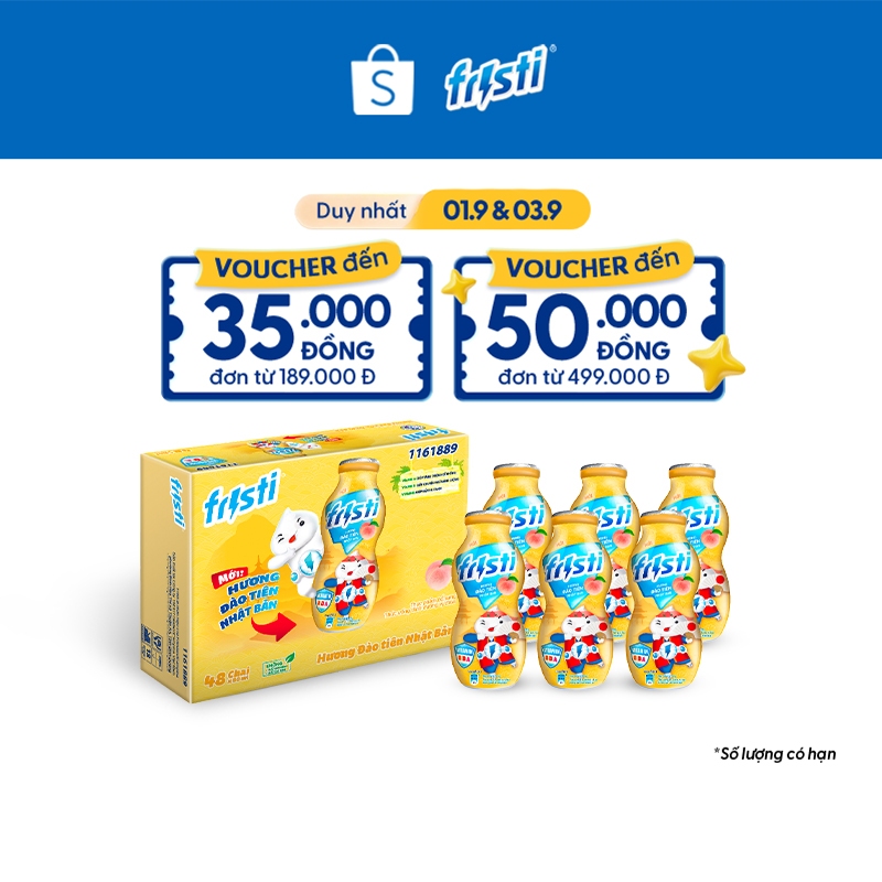 Thùng sữa chua uống Fristi hương đào 48x80ml