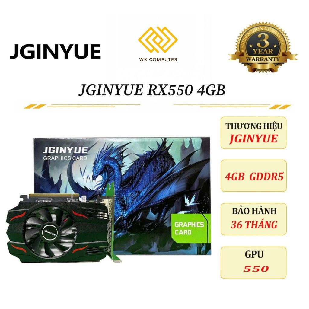 Card Màn Hình VGA JGINYUE RX 550 4GB DDR5 Mới (Bảo Hành 36 Tháng)