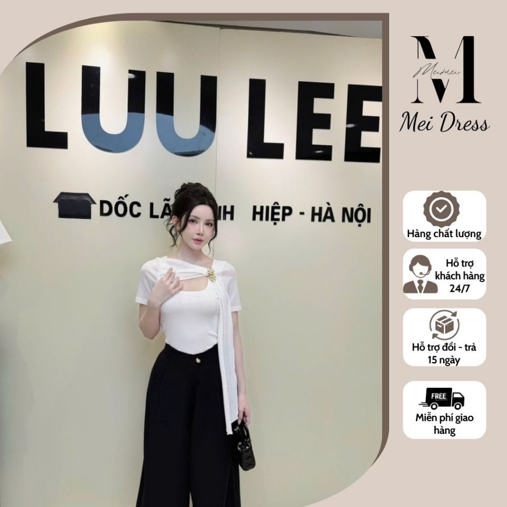 Áo Vạt Cài Tag Ngực LUU LEE Công Sở Thanh Lịch, Dáng Ôm Tôn Dáng Sang Trọng LA585 Ver7