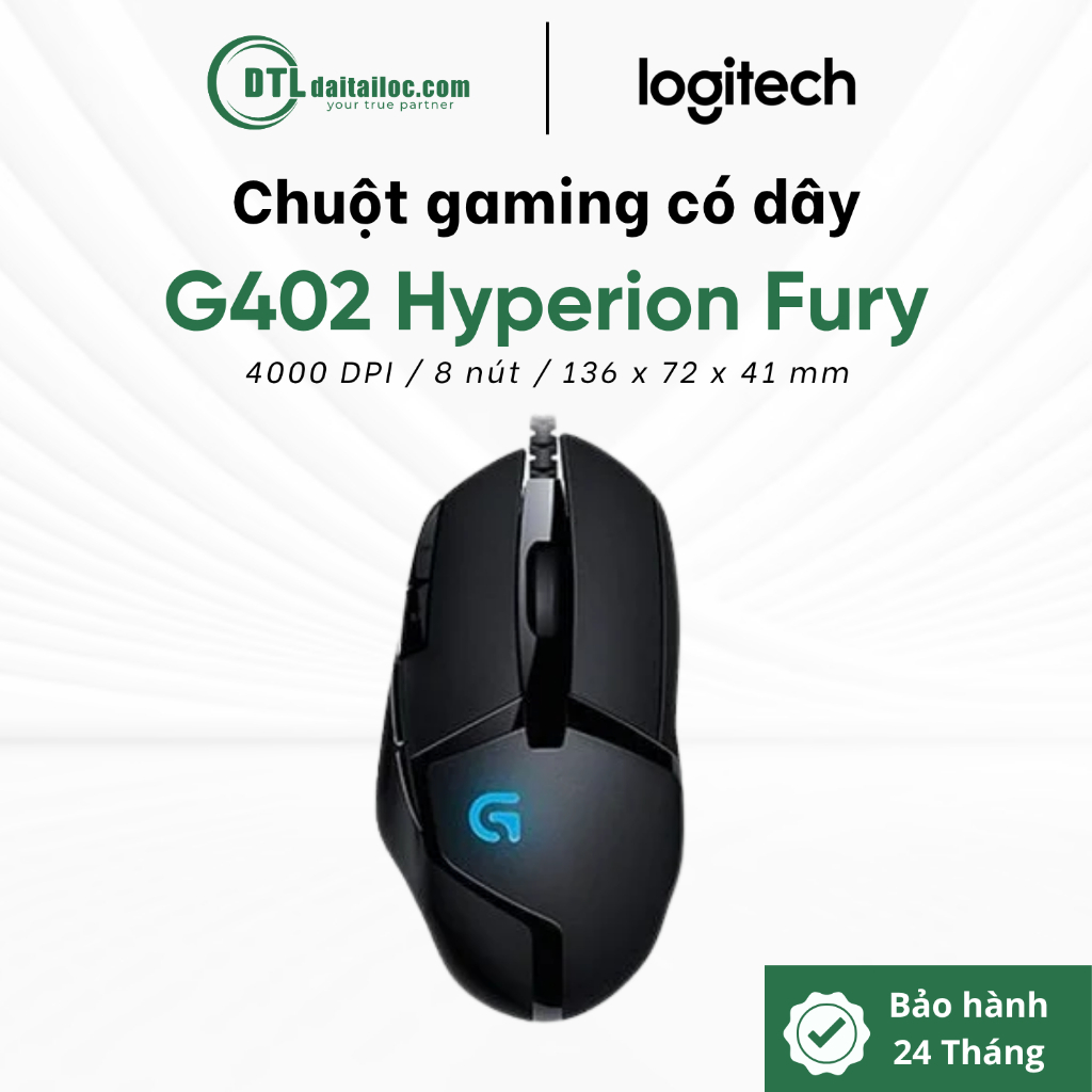 Chuột có dây gaming Logitech G402 Hyperion Fury | Chính Hãng | Bảo Hành 24 Tháng
