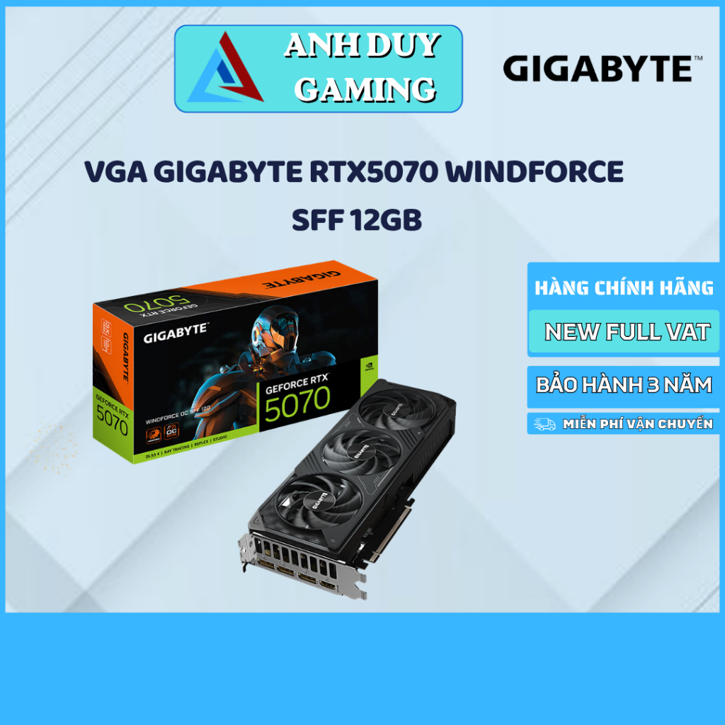 GIGABYTE Card Đồ Họa VGA RTX5070 WINDFORCE SFF 12GB | New Chính Hãng | Bảo Hành 3 Năm