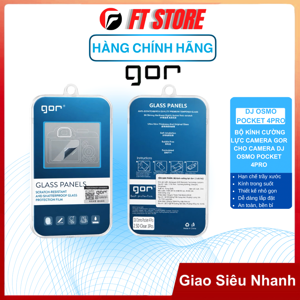 [DJ Osmo Pocket  3/4/4P ] Kính Cường Lực Camera GOR cho Camera DJ Osmo Pocket 3/4 | 4P  Siêu Mỏng, C