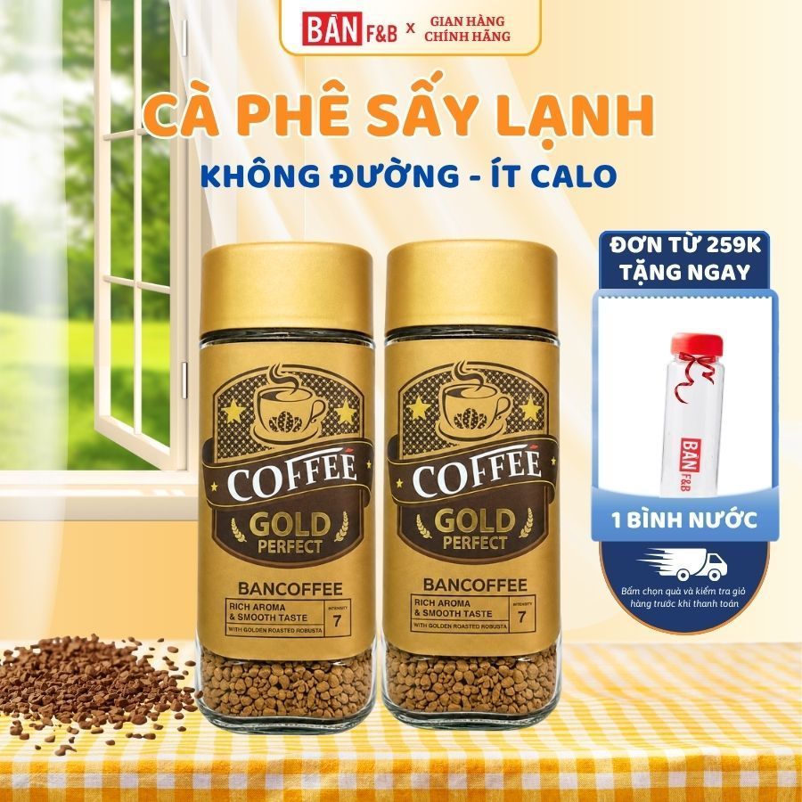 [TẶNG BÌNH] Combo 2 Cà Phê Sấy Lạnh Robusta, Cafe Sấy Lạnh Hoà Tan Không Đường Nguyên Chất Bản Cà Ph