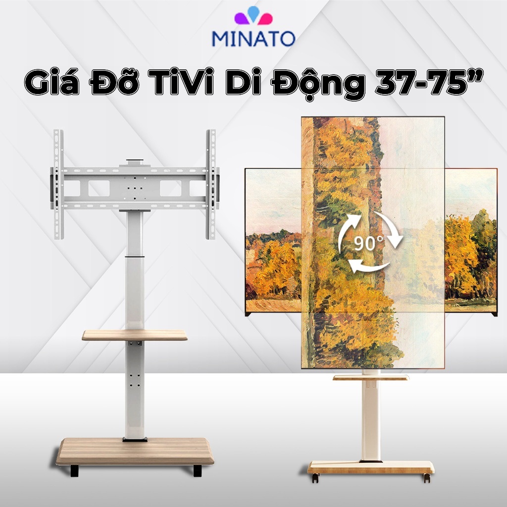 Giá Để Tivi Di Động MN142 - 35-70", Kệ Tivi Di Động Có Bánh Xe Di Chuyển,Kệ Treo Tivi Đa Năng Khung 