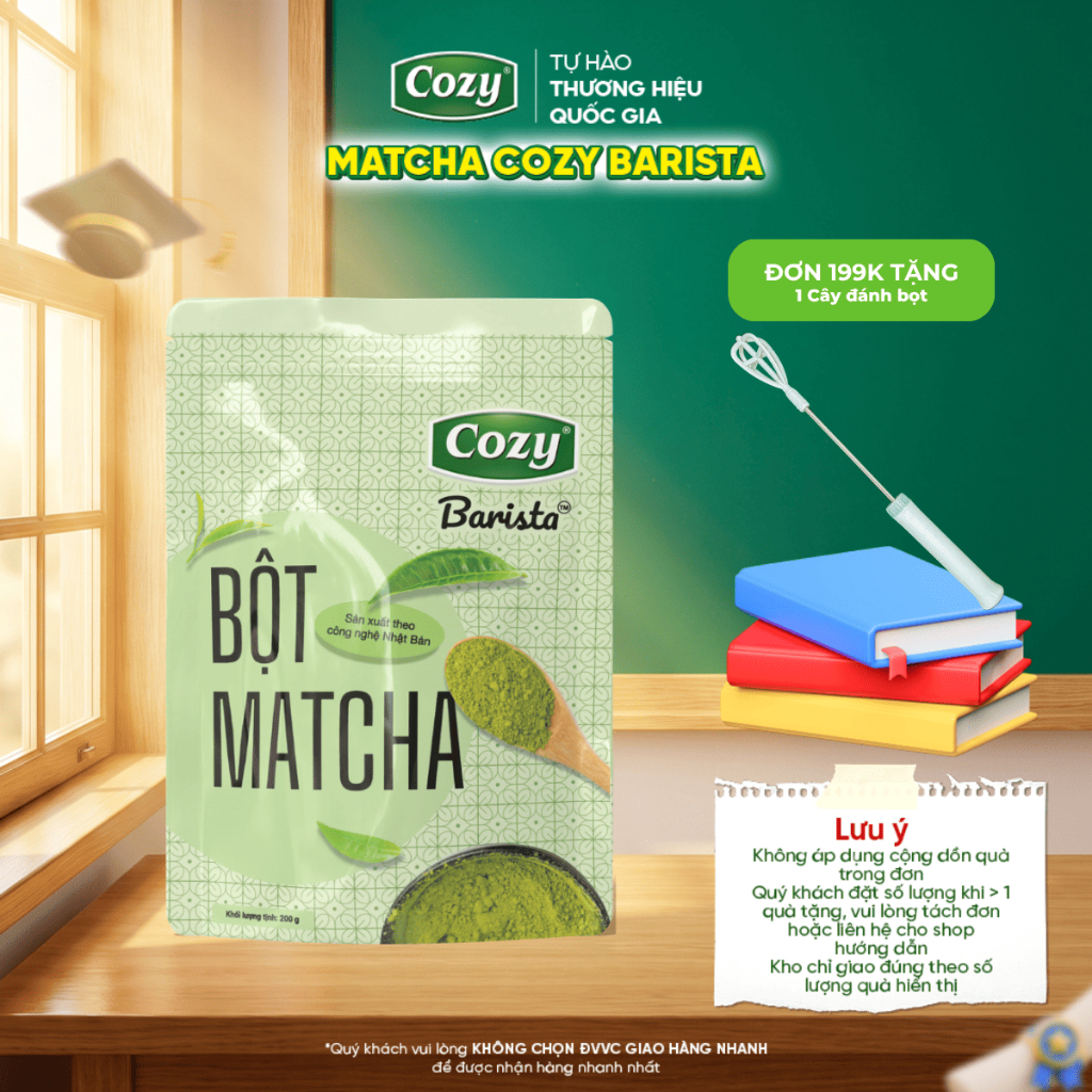 Bột Matcha Cozy Barista, Bột Trà Xanh Pha Matcha Latte Matcha Coldwisk Làm Bánh Kẹo
