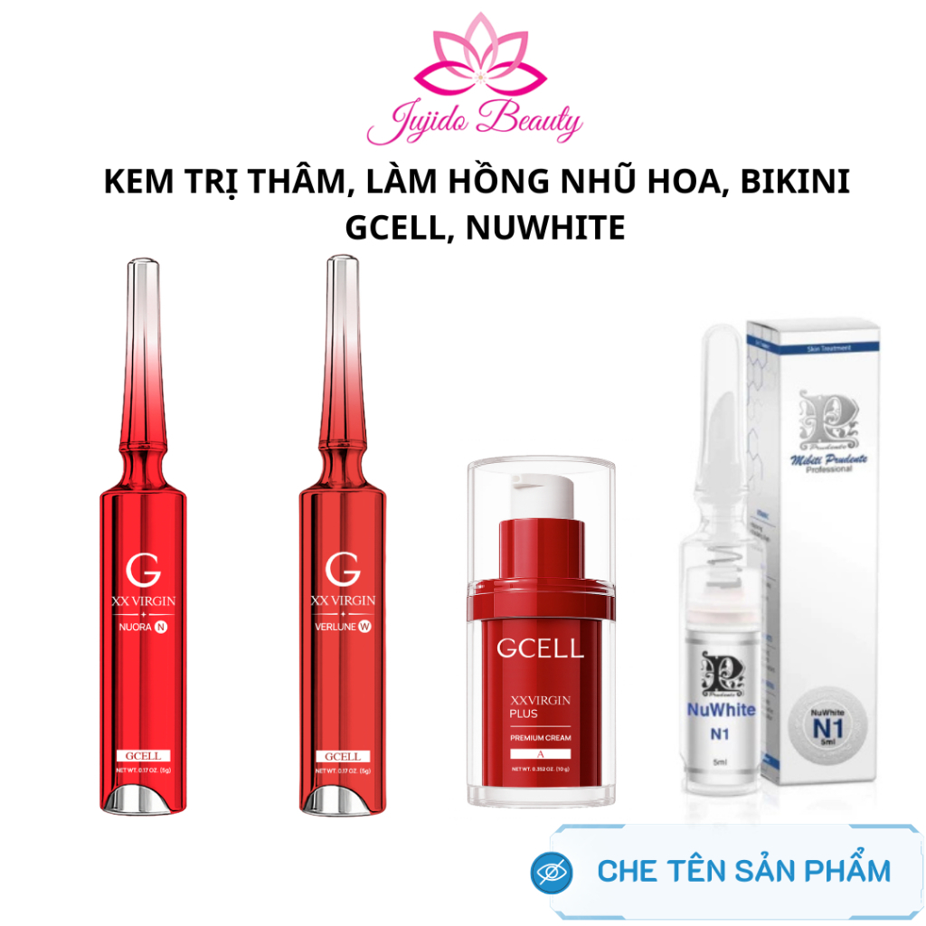 Kem Nuwhite, Gcell hồng nhũ hoa N, hồng vùng kín nuwhite W, khử thâm nách mông bẹn A, hồng môi nuwhi