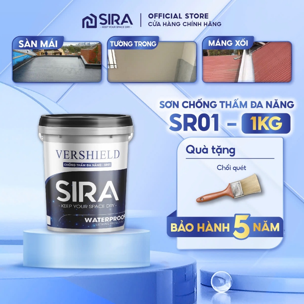 Sơn chống thấm sân thượng, tường đứng, giáp ranh, chống thấm ngược trong nhà…