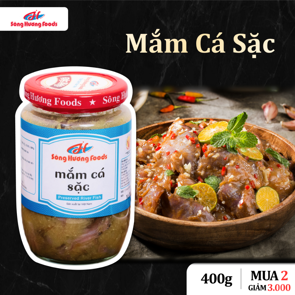 Mắm Cá Sặc Sông Hương Foods Hũ 400g - Nấu lẩu mắm, chưng trứng, thịt, mắm chưng, món kho, bún