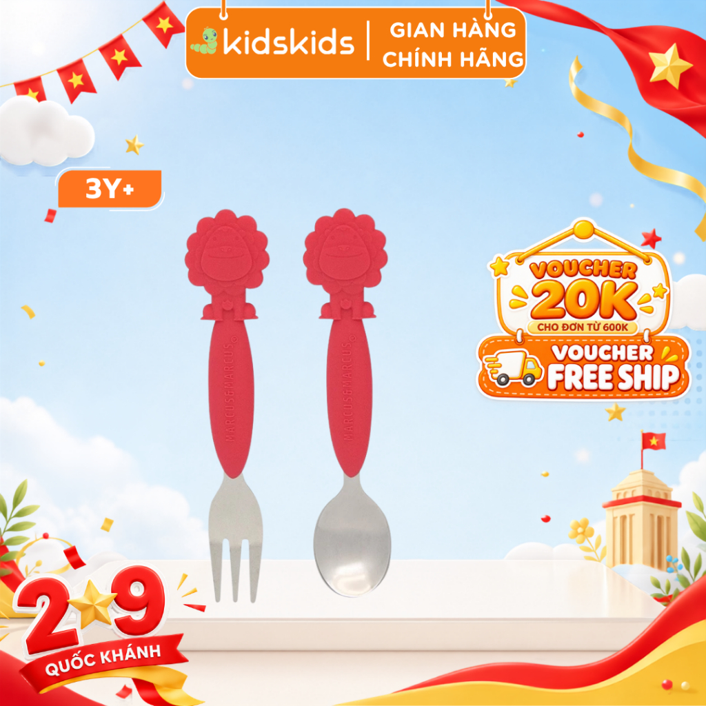 Bộ Thìa Nĩa Ăn Dặm Cho Bé Marcus & Marcus, Từ 3 Tuổi - Marcus