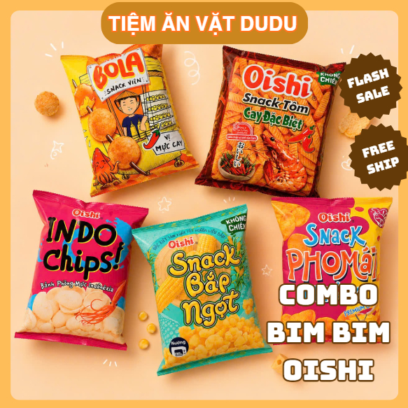 Combo 10 Gói Bim Bim Oishi - Gói 32G