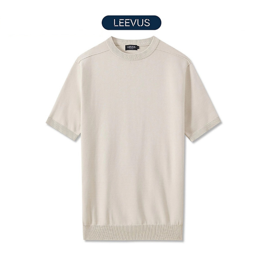 Áo thun cổ tròn len dệt kim REAR SHOULDER KNIT, kiểu dáng Hàn Quốc sang trọng LEEVUS AT26