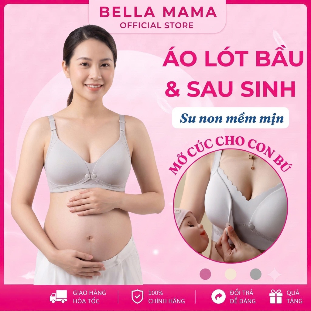Áo Ngực Bầu Bella Mama Cho Con Bú Su Non Không Gọng Không Viền Mềm Mại Thoáng Mát A131