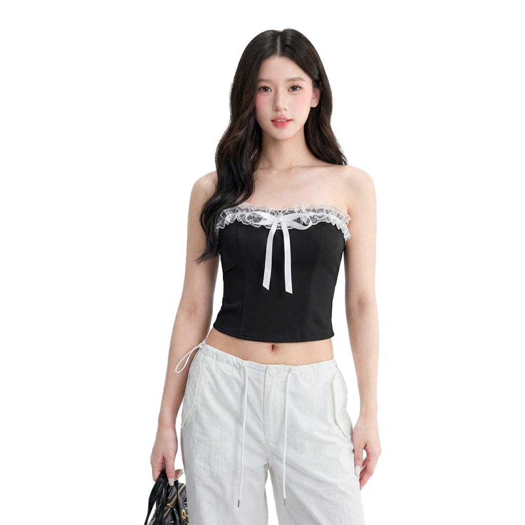 Áo Ống Nữ Kiểu Cúp Ngực Viền Ren DaaLaa Store Đính Nơ Dễ Thương A5928