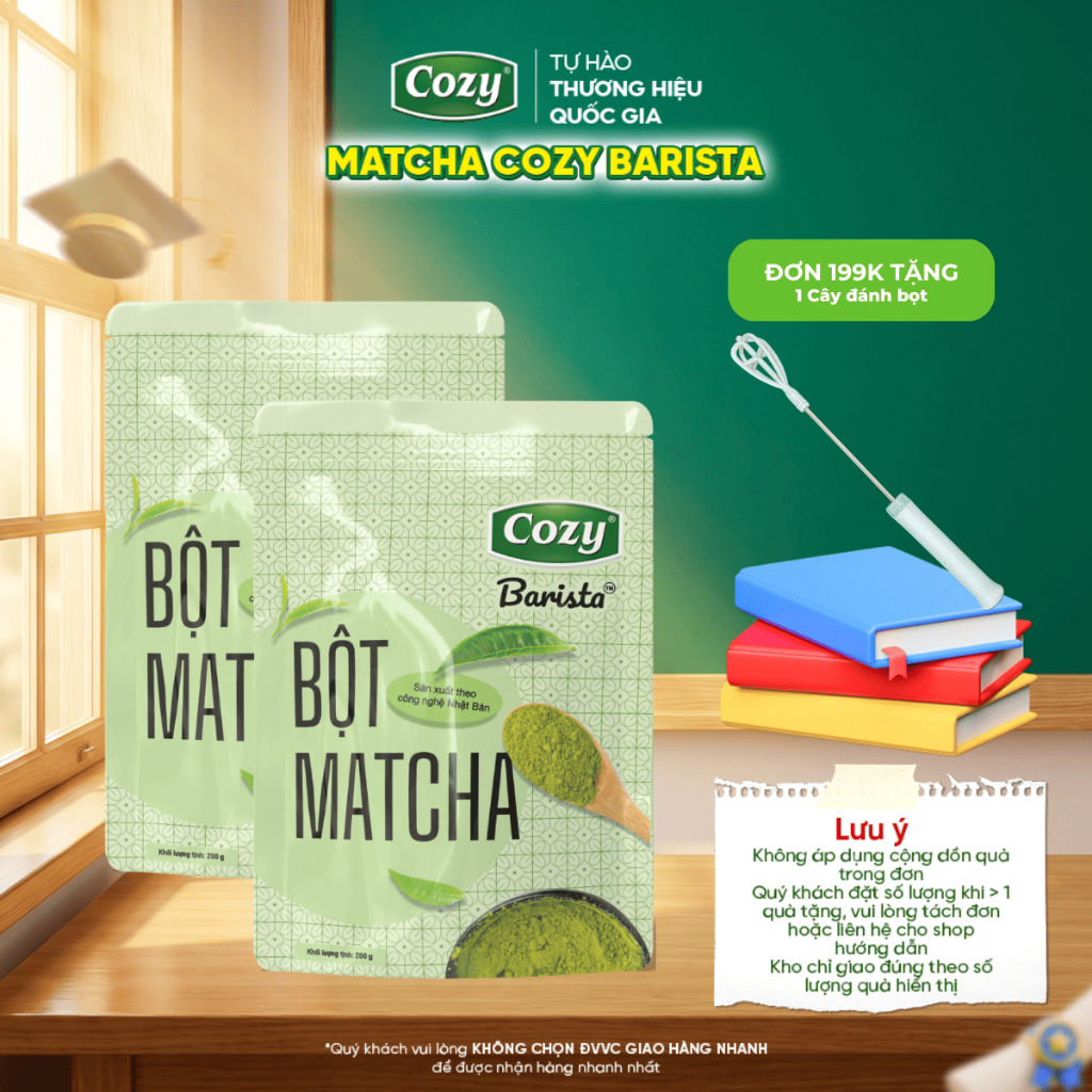 Combo Bột Matcha Cozy Barista, Bột Trà Xanh Cozy Bột Matcha Pha Latte Matcha Coldwisk Làm Bánh