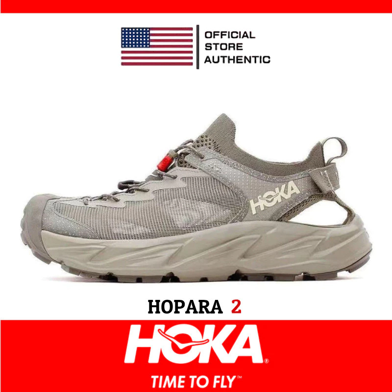 100% Genuine HOKA One One Hopara 2 Men's Sneakers Breathable Sports Sandals Gray