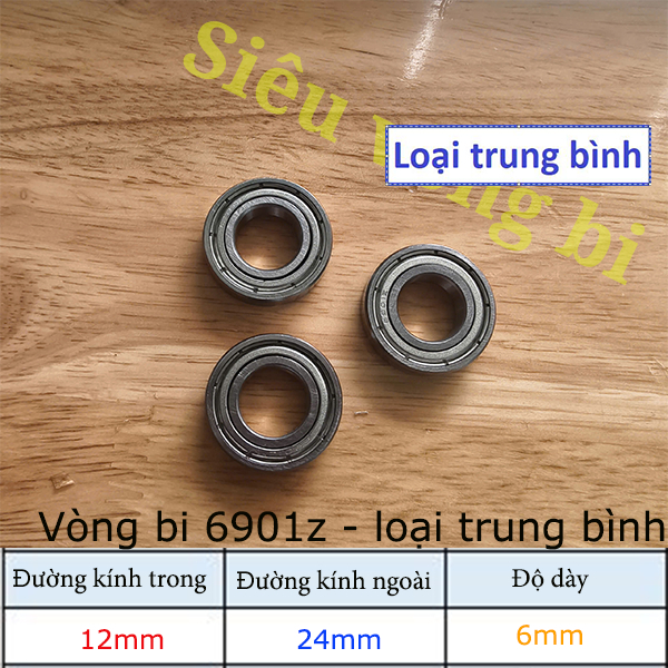 [Loại trung bình] Vòng bi - bạc đạn mã 6901z KT 12x24x6mm - Hàng OEM Trung Quốc