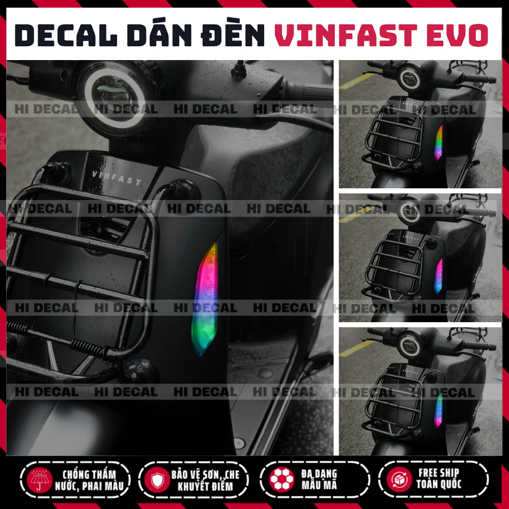 Decal đèn Vinfast Evo, tem dán đèn xi nhan Evo grand - Evo lite - Evo 200
