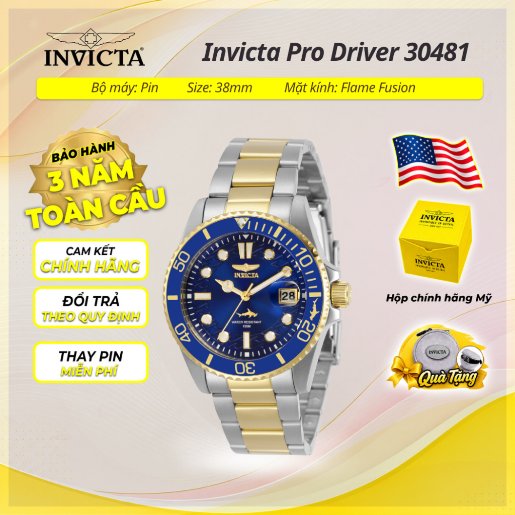 Đồng Hồ Nữ Invicta Pro Diver 30481 38mm Chính Hãng