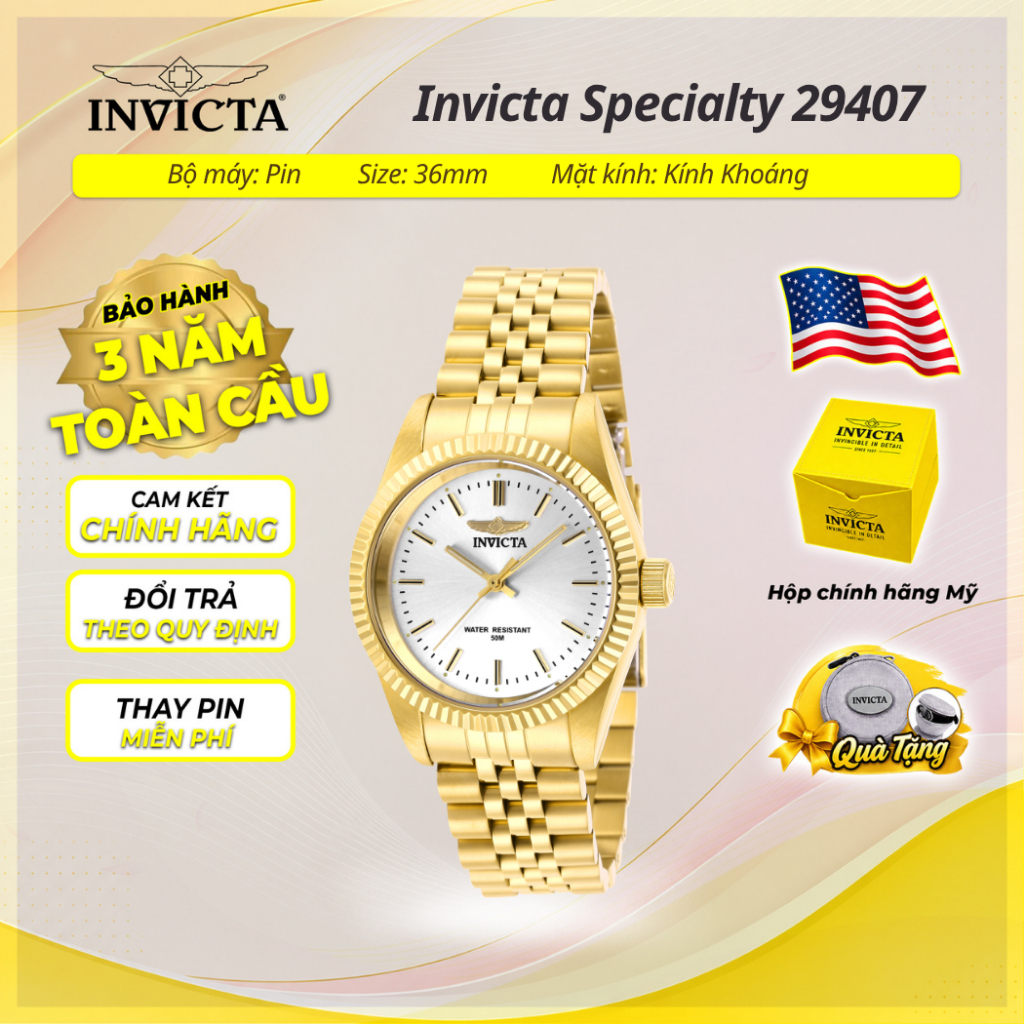 Đồng Hồ Nữ Invicta Specialty 29407 36mm Chính Hãng