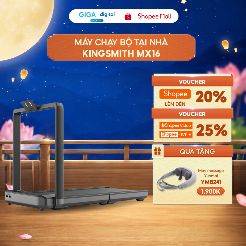 Máy Chạy Bộ Tại Nhà KingSmith MX16 - Gấp gọn - Tốc Độ Chạy 16Km/h - BH 12 Tháng