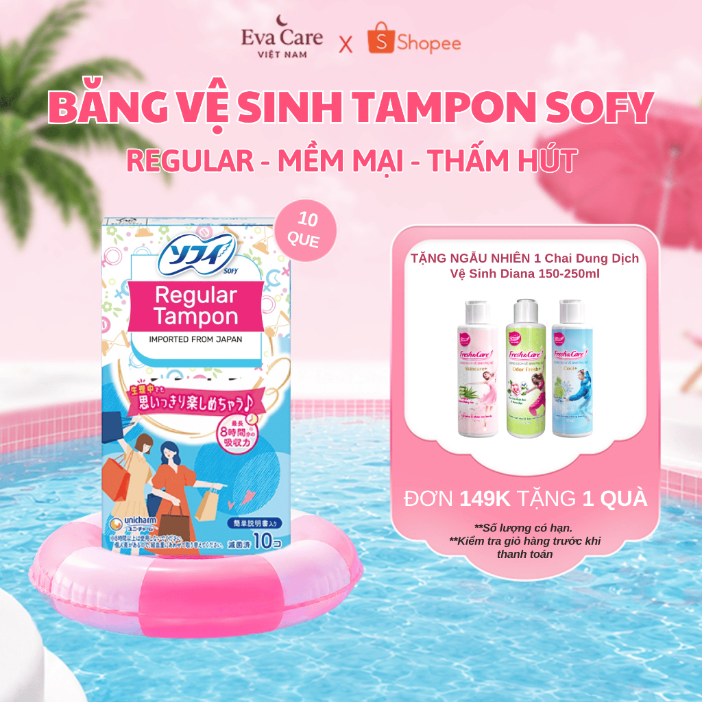 Băng Vệ Sinh Tampon Sofy Regular Mềm Mại Thấm Hút Hộp 10 Que