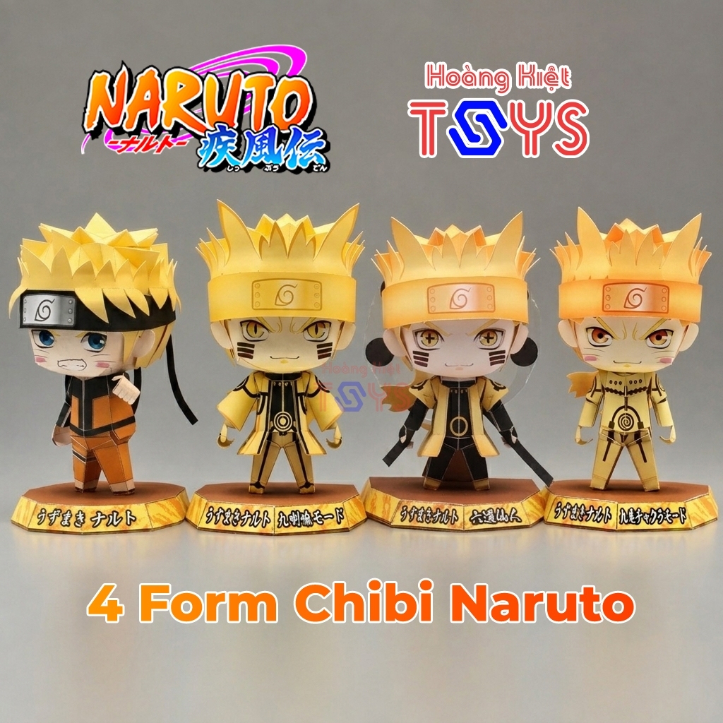 4 Forms Mô hình giấy nhân vật Chibi Naruto anime [Naruto Shippuden]