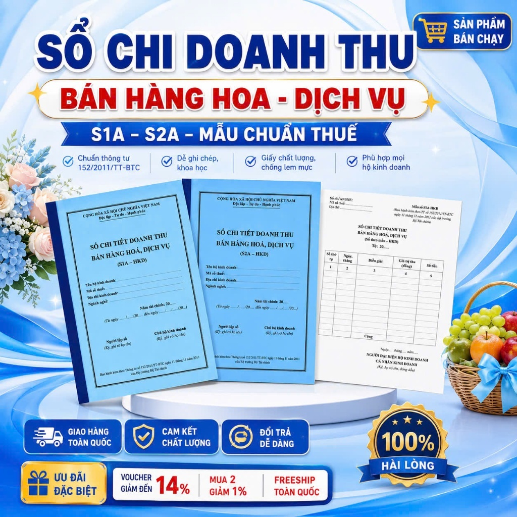 S1A + S2A (Chuẩn thông tư 152) 100 trang A4, cho hộ kinh doanh