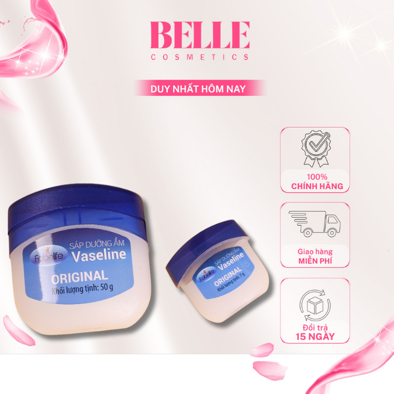 Sáp Dưỡng Môi Vaseline Fobelife Không Màu, Dưỡng Ẩm Giảm Tình Trạng Da Khô Nứt Nẻ N2 - Hũ 7g / 50g