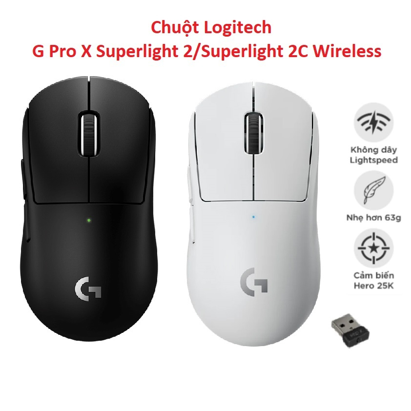 Chuột Logitech G Pro X Superlight 2/Superlight 2C Wireless Chính Hãng - BH 24 Tháng HACOM PC