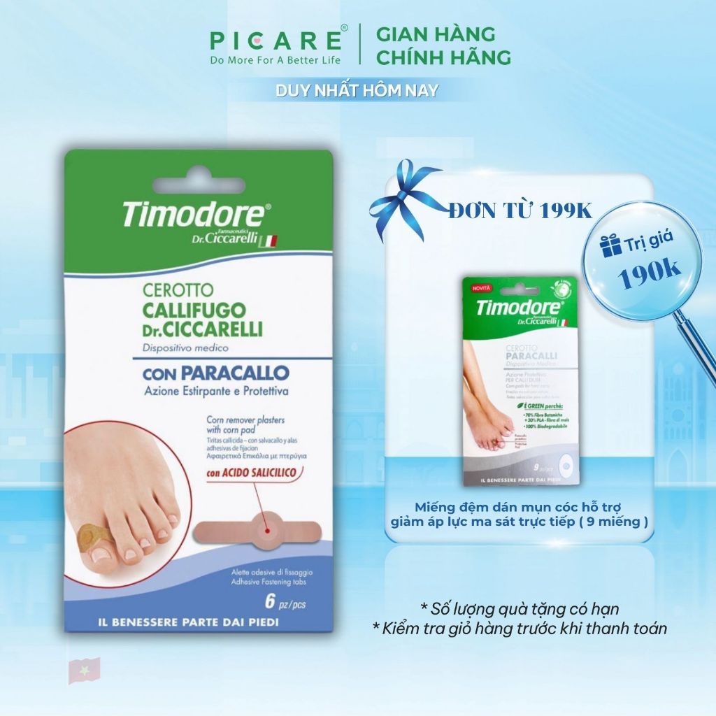 Miếng dán loại bỏ vết chai, mụn cóc Timodore Corn Removers Plasters With Corn Pad And Adhesive Faste